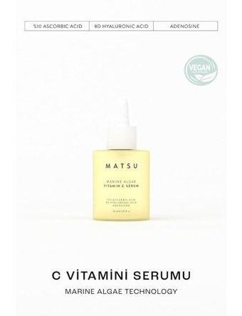 Matsu Marine Algae C Vitaminli Yaşlanma Karşıtı Jel Yüz Serumu 30 ml