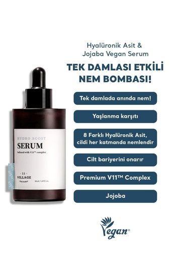 Village 11 Factory Hydro Boost 50 ml Canlandırıcı Yaşlanma Karşıtı Jel Yüz Serumu 50 ml