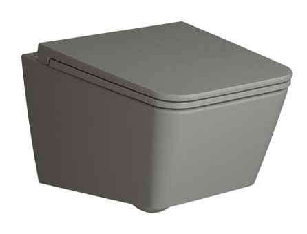 Vitra Equal Rim-Ex 54 cm Seramik Kanalsız Arkadan Çıkışlı Gömme Duvara Sıfır Asma Klozet Taş Grisi