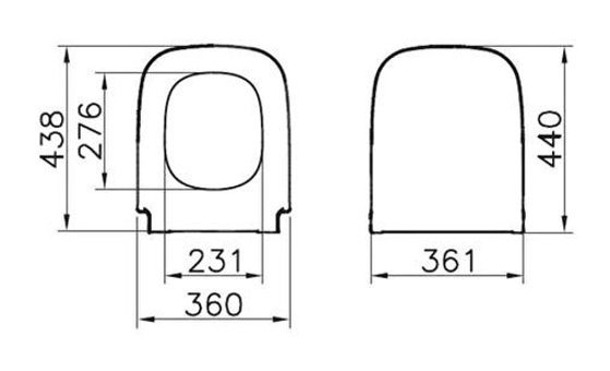 Vitra S20 Square 48 cm Seramik Kanallı Alttan Çıkışlı Asma Klozet Beyaz