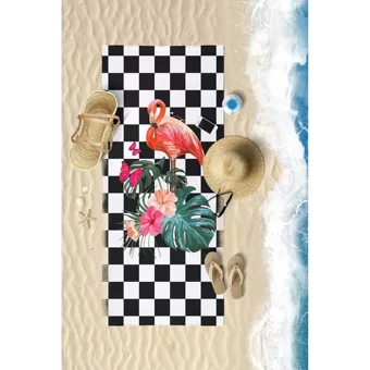 Vevien Home Flamingo Pamuklu Plaj Havlusu Çok Renkli