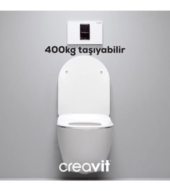 Creavit Terra Set Seramik Kanallı Gömme Duvara Sıfır Asma Klozet Beyaz