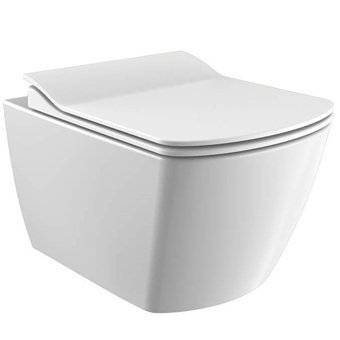 Creavit Elegant Rim-Off Eg321 Seramik Kanalsız Gömme Duvara Sıfır Asma Klozet Beyaz