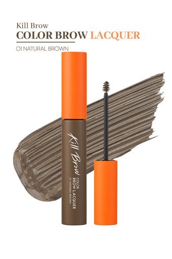 Clio Kill Brow Color Brow Lacquer 01 Natural Brown Suya Dayanıklı Renkli Maskara Kaş Sabitleyici
