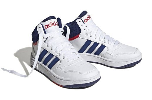 Adidas Hoops Mid GZ9647 Bağcıklı Erkek Çocuk Günlük Ayakkabı Beyaz