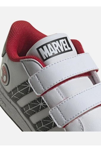 Adidas Grand Court Spider-Man EL K IF0925 Bağcıklı-Cırtlı Erkek Çocuk Günlük Ayakkabı Beyaz