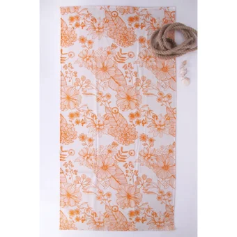 Baveno 70x140 cm Pamuklu Plaj Havlusu Turuncu