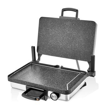 Fornello 6 Dilim Granit Çıkartılabilir Plaka Gümüş Izgara Tost Makinesi
