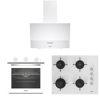 Altus 321 W - ALA 159 DHW -ALA 540 W Doğalgazlı Cam Klasik Set Üstü Davlumbaz 3'lü Ankastre Set Beyaz