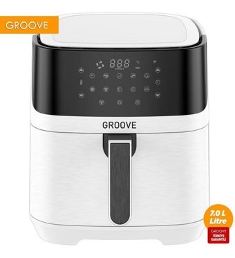 Groove Airfryer 7 lt Tek Hazneli Led Ekranlı Yağsız Sıcak Hava Fritözü Beyaz