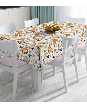 Realhomes Polyester 120 x 140 cm Dikdörtgen Masa Örtüsü Beyaz