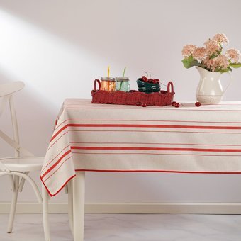 Schafer Polyester 150 x 240 cm Dikdörtgen Masa Örtüsü Kırmızı