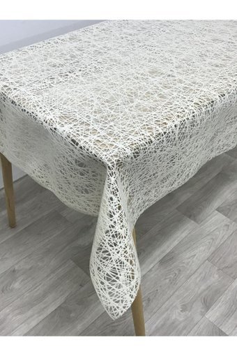 Yıldızhome Plastik 140 x 160 cm Dikdörtgen Masa Örtüsü Bej