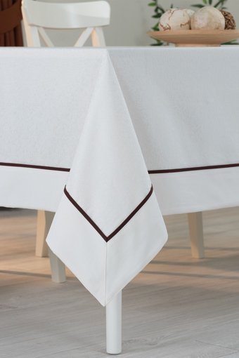 Tropikhome Pamuk 120 x 160 cm Dikdörtgen Masa Örtüsü Krem