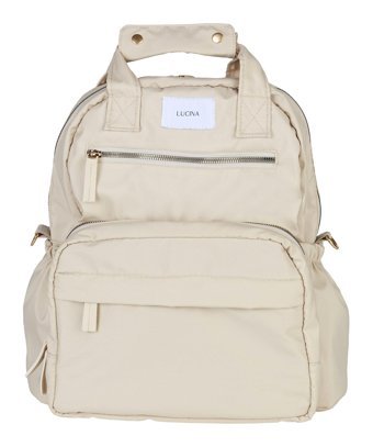 Lucina Oslo Su Geçirmez Fermuarlı Polyester Sırt Çantası Bej
