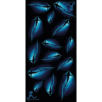 Giant Stride Shark Blue Towel Plaj Havlusu Çok Renkli