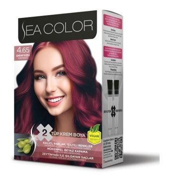 Sea Color 4.65 Şarap Kızılı Vegan Krem Saç Boyası 50 ml