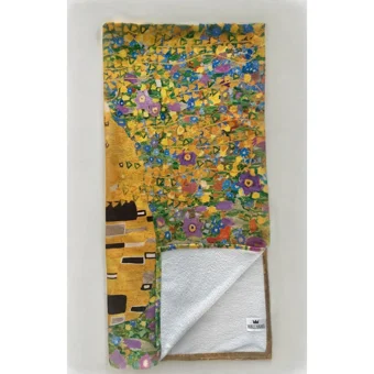 Wallhang The Kiss Gustav Klimt Pamuklu Plaj Havlusu Şeftali