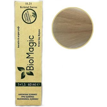 BioMagic Keratin & Argan Yağı 11.21 Kristal Sarı Organik Amonyaksız Krem Saç Boyası 60 Ml