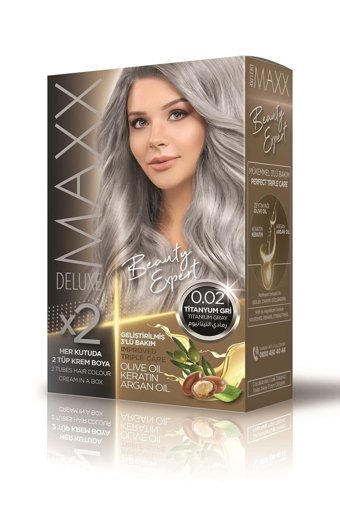 Maxx Deluxe Beauty Expert 0.02 Titanyum Gri Krem Saç Boyası 60 Ml