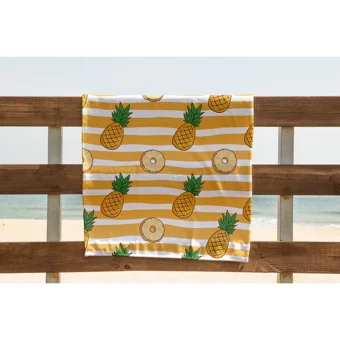 Pusula Home Ananas Pamuklu Plaj Havlusu Sarı