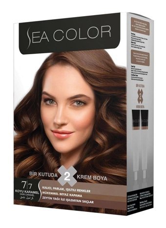 Sea Color Colour Cream 7.7 Koyu Karamel Krem Saç Boyası 50 ml