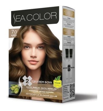 Sea Color 7.0 Kumral Vegan Krem Saç Boyası 50 ml