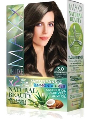 Maxx Deluxe Natural Beauty 3.0 Koyu Kahve Amonyaksız Krem Saç Boyası 60 Ml