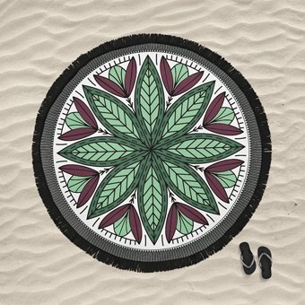 Marte Home Mandala Pamuklu Plaj Havlusu Çok Renkli