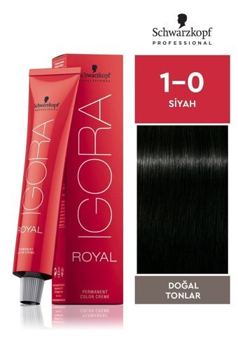 Schwarzkopf Igora Royal Doğal Tonlar 1.0 Siyah Krem Saç Boyası 60 ml