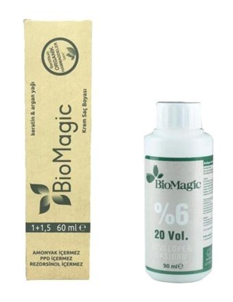 BioMagic Keratin & Argan Yağı 77.07 Sütlü Kahve Organik Amonyaksız Krem Saç Boyası 60 Ml