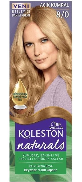 Wella Koleston Naturals 8.0 Açık Kumral Krem Saç Boyası 50 Ml