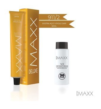 Maxx Deluxe Oksidan 911.2 Ekstra Açıcı Viyole Sarı Krem Saç Boyası 60 Ml
