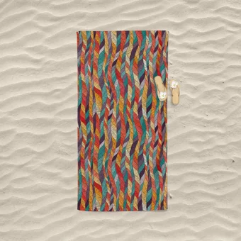 Pastel Stripe Pamuklu Plaj Havlusu Çok Renkli