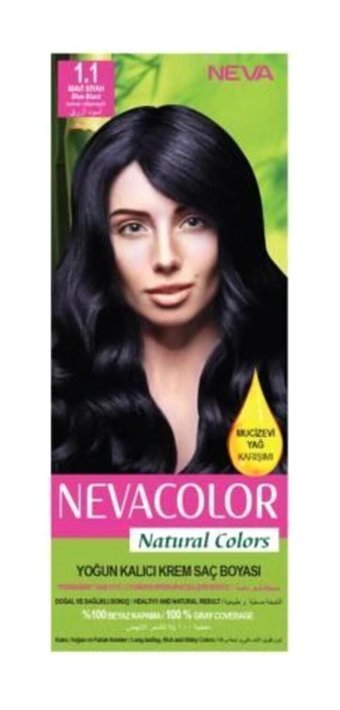 Nevacolor Natural Colors 1.1 Mavi Siyah Krem Saç Boyası 50 Ml