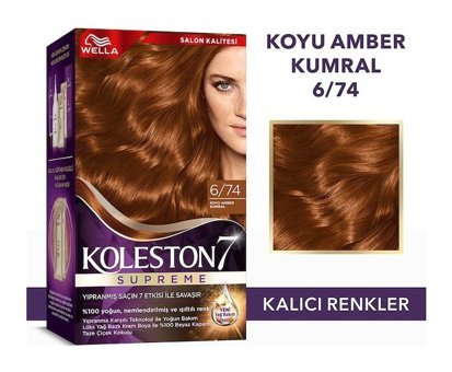 Wella Koleston Supreme 6.74 Koyu Amber Kumral Krem Saç Boyası 50 Ml