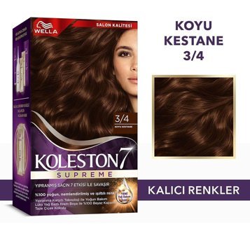 Wella Koleston Supreme 3.4 Koyu Kestane Krem Saç Boyası 50 Ml