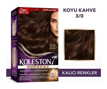 Wella Koleston Supreme 30 Koyu Kahve Krem Saç Boyası 50 Ml