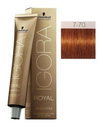 Schwarzkopf Igora Royal Absolutes 7-70 Kumral Doğal Bakır Krem Saç Boyası 60 ml