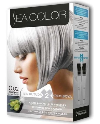 Sea Color Set 0.02 Gümüş Gri Krem Saç Boyası 50 ml