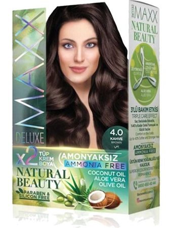 Maxx Deluxe Natural Beauty 4.0 Kahve Amonyaksız Krem Saç Boyası 60 Ml