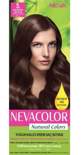 Nevacolor Natural Colors 5 Açık Kahve Krem Saç Boyası 50 Ml