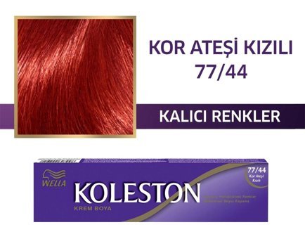 Wella Koleston 77.44 Ateş Kızılı Krem Saç Boyası 50 Ml