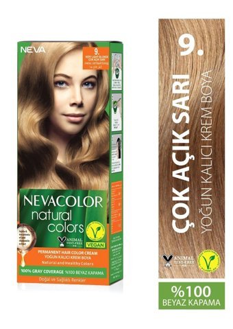 Nevacolor Natural Colors 9 Çok Açık Sarı Krem Saç Boyası 50 Ml