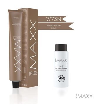 Maxx Deluxe Oksidan 7.73n Altın Karamel Krem Saç Boyası 100 Ml