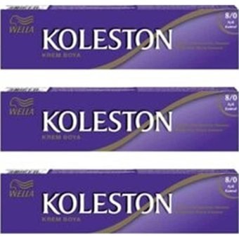 Wella Koleston 8-0 Açık Kumral Krem Saç Boyası 3x50 ml