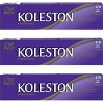 Wella Koleston 5-0 Açık Kahve Krem Saç Boyası 3x50 ml