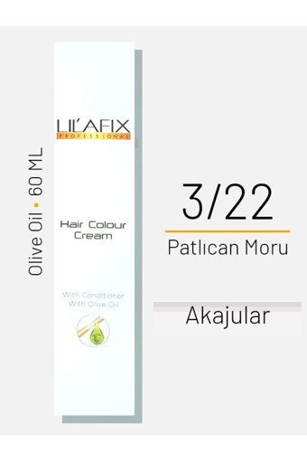 Lilafix With Olive Oil 3.22 Patlıcan Moru Krem Saç Boyası 60 ml