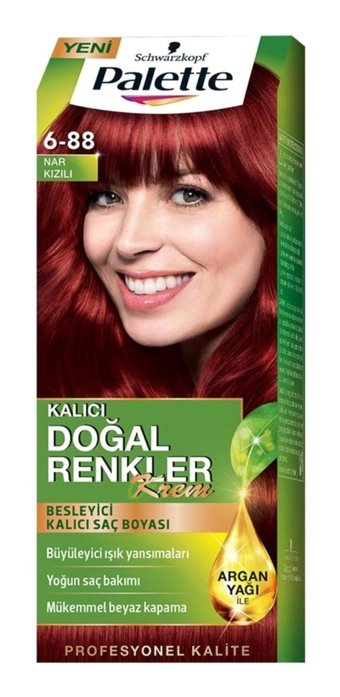 Schwarzkopf Palette Doğal Renkler 6.88 Nar Kızılı Krem Saç Boyası 50 ml