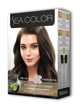 Sea Color Set 6.11 Koyu Küllü Kumral Krem Saç Boyası 50 ml